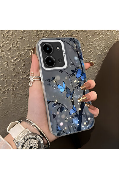 PATTERNOVA Redmi 15C 5G Uyumlu Nazarik Kelebek Desenli, Tam Kaplama Koruma, Ş...