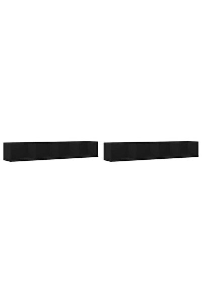 vidaxl Dulapuri de perete, 2 buc., negru, 99x18x16,5 cm, lemn compozit