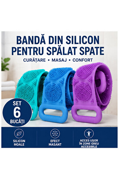 OEM Bandă Silicon pentru Spălat Spate - Set 6 Bucăți