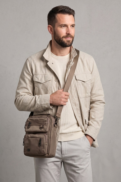 ÇÇS 31679 Torba sa remenom preko ramena, torba preko tela, torba za rame BEŽ