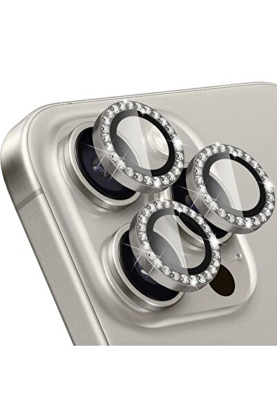 Orso Lens Camera Tempered Glass Titanium Diamonds iPhone 15 Pro/15 Pro Max