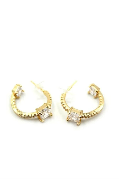 Marsilyan Nvdn- Ieg - Stone-Studded Hoop Earrings - Gold Iegrs-Nvdn1