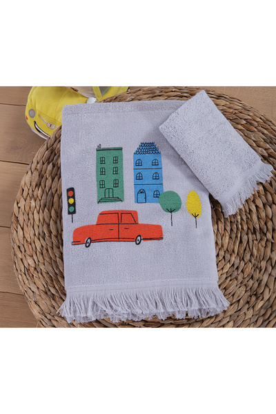 home wear Βαμβακερές Πετσέτες Velocity 2τμx nef-nef Γκρι 30x50+70x140