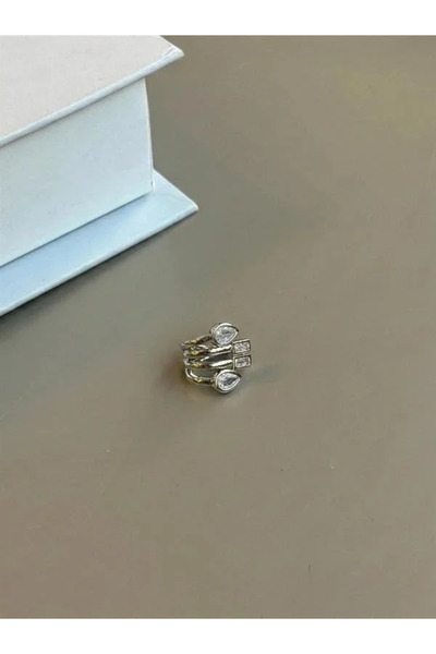 Marsilyan Nvdn- Ieg - Stoned Cartilage Earrings - Silver Iegrs-Nvdn1