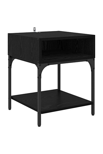 vidaxl Noptieră Stejar Negru 40 x 40 x 50 cm Lemn compozit