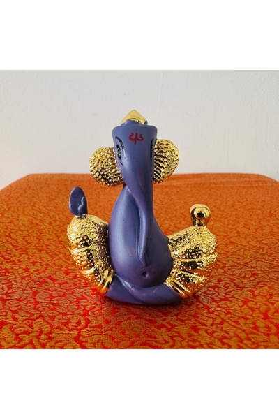 Weswadesi Gold Plated & Purple Ganesha – Ganapati 7x3cm Idol | Gold & Silver ...