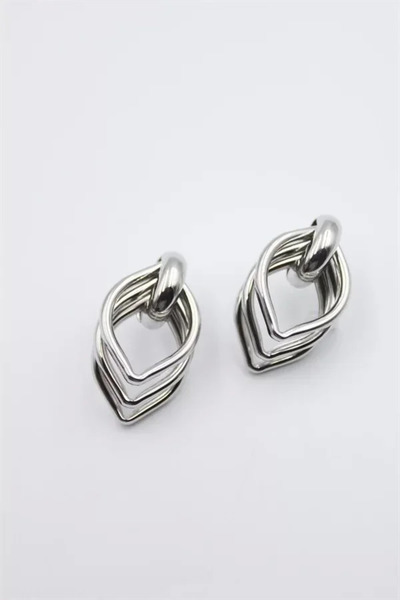 Marsilyan Nvdn- Ieg - Metal Hoop Earrings - Silver Iegrs-Nvdn1