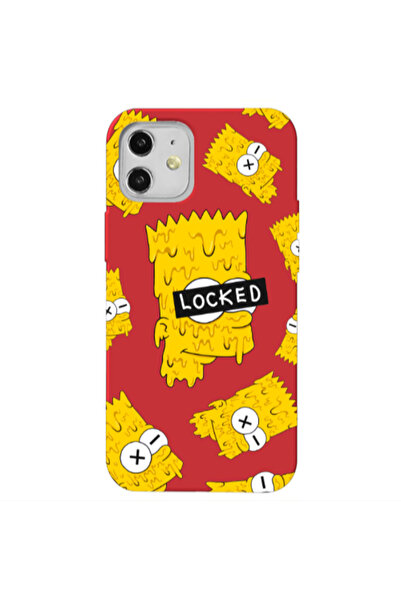 Other Apple iPhone 12 Bart Simpson Red Colored Silicone TPU Θήκη