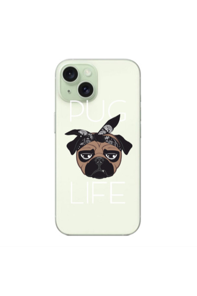 Other Apple iPhone 15 Pug Life Transparent Silicone TPU Θήκη