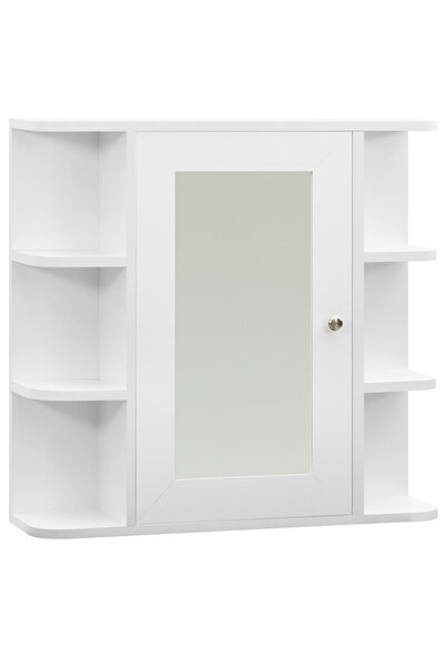 vidaxl Dulap de baie cu oglindă, alb, 66x17x63 cm, MDF