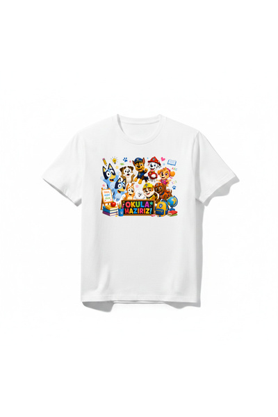 URBANTRENDSTORE تي شيرت Bluey and Paw Patrol Okula Ready We Are Ready بتصميم ...