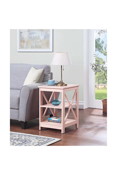 Poyraz Furniture Accessory Saklama Alanlı Yan Sehpa, Çift Raflı, Salon, Antre...