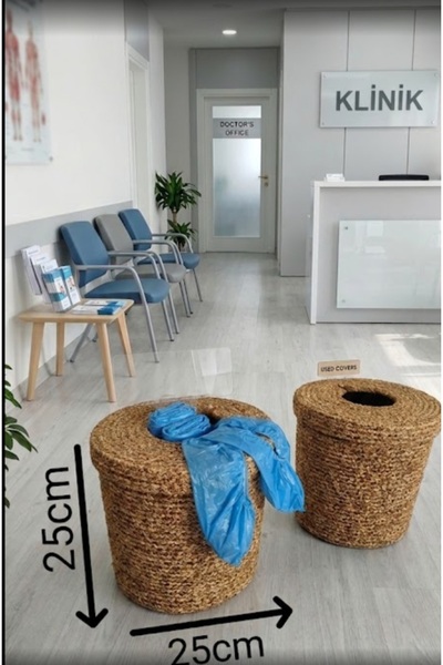 Ckdesign 25×25 Coș de pantofi boem din răchită