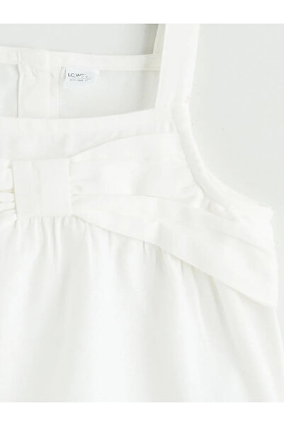 LC Waikiki Ecru square neck girl's blouse