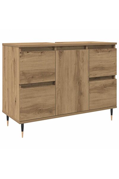 vidaxl Dulap pentru baie stejar artizanal, 80x33x60 cm, lemn prelucrat