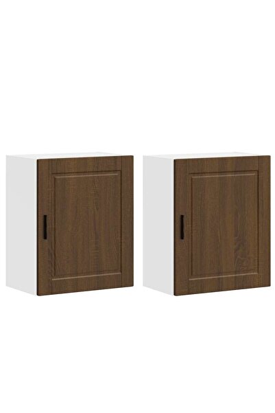 vidaxl Kitchen cabinets 2 pcs Porto processed wood brown oak