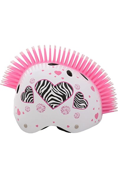 Street Jam Zebra Heart Kids Bike Helmet, Adjustable Open Face Sports Helmet, ...