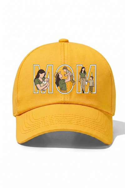 l'eivor MOM - Pălărie din bumbac imprimată cu design special pentru Mamă și Fiu