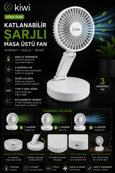 Kiwi Katlanabilir Masaüstü Fan