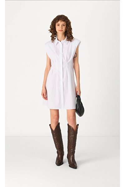 Vero Moda VMJOY Shirt Dress , Pleated, White, Size M