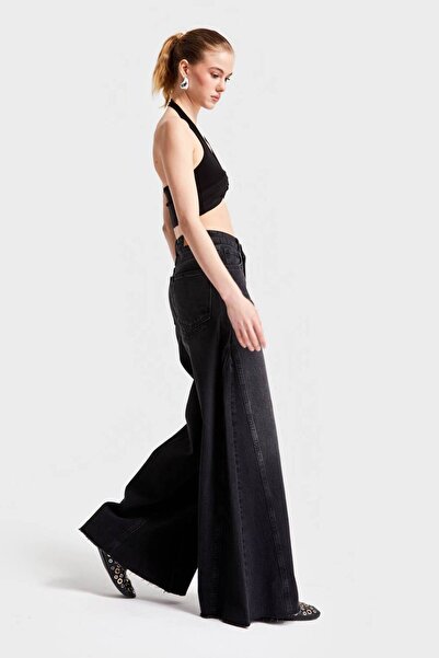 it's basic İts basic Kadın Siyah Renk 2Süper Palazzo Fit Orta Bel %100 Koton ...