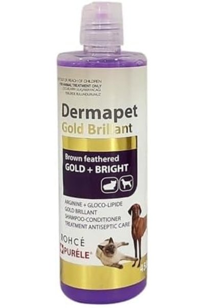 SkyGOO Doggie Purele Dermapet Yellow Brown Dermatological Effective Cream Shampoo for Breed Cats and Dogs, 45