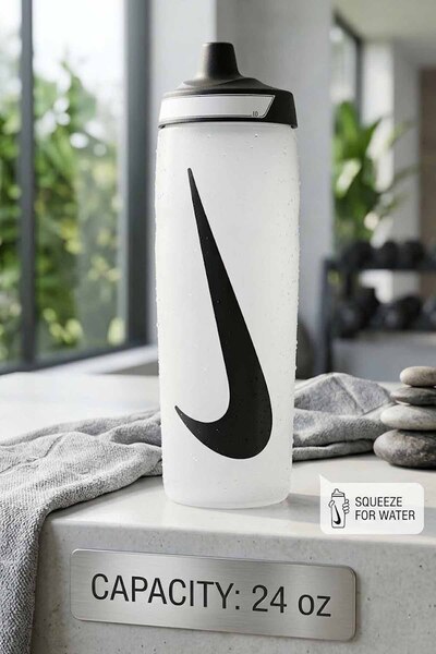 Nike Refuel 24 oz (710 ml) Beyaz Sporcu Suluk Matara - Sızdırmaz Elit Suluk