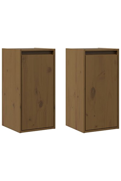 vidaxl Dulapuri perete 2 buc, maro miere, 30x30x60 cm, lemn masiv pin