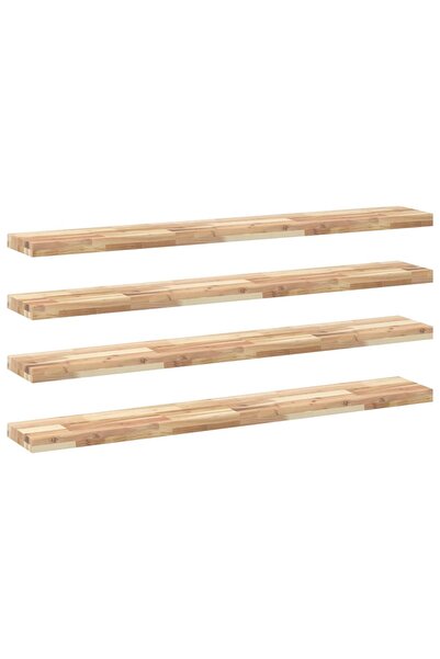 vidaxl Rafturi plutitoare 4 buc. 120x20x4cm lemn masiv acacia netratat