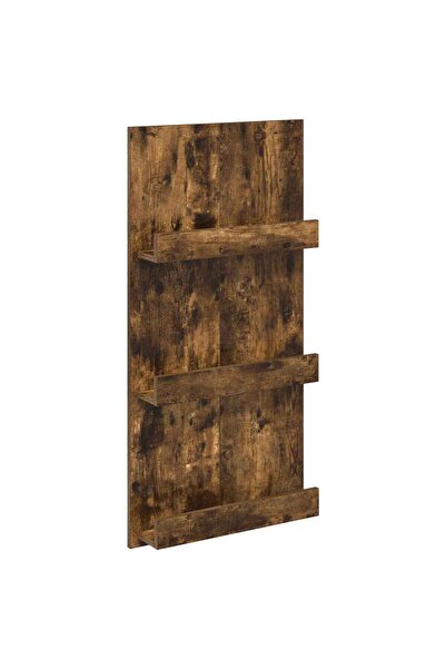 vidaxl Raft pentru reviste cu raft Stejar fumuriu 51 x 11 x 102 cm