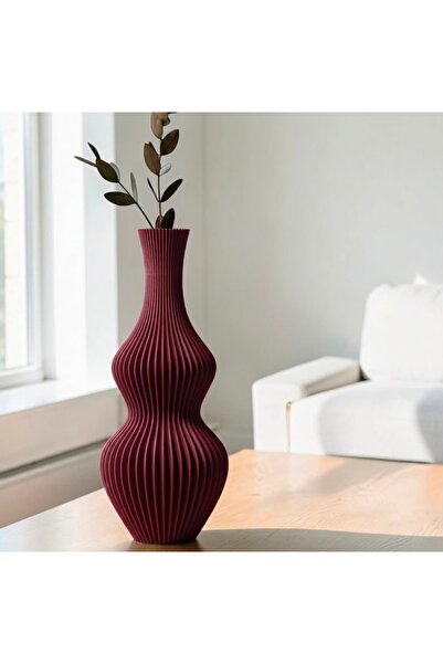 3D İskandinav Tarzı Akışkan Tasarım Mat Siyah Vazo