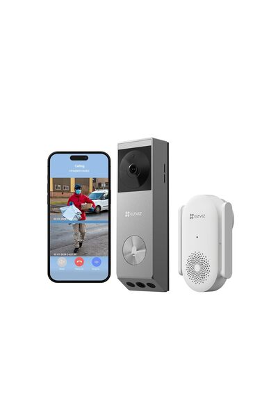 EZVIZ WLAN kameralı görüntülü kapı zili, 3MP + 2MP çift kamera, kişi/paket al...