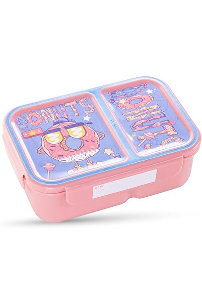 Generic Nova Kids 2-Compartment Bento Lunch Box, Pink Donut