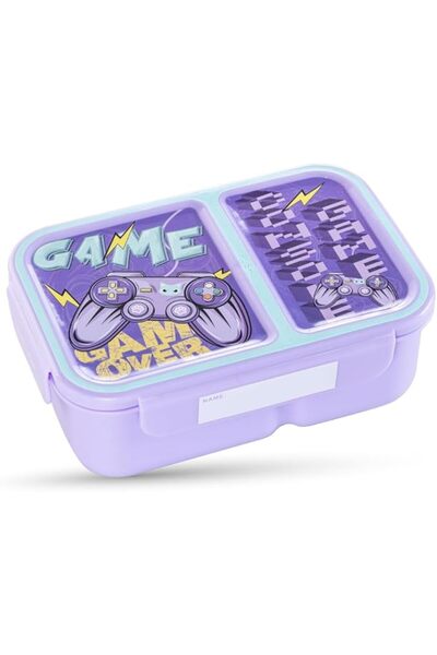 Generic Nova Kids 2-Compartment Bento Lunch Box - Gamer Mauve