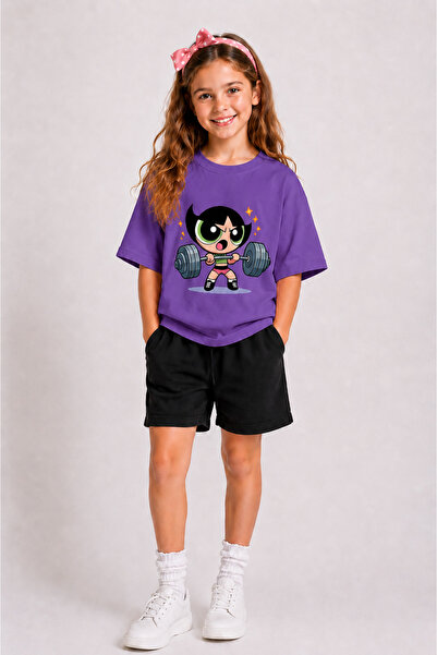 VODEXA Girls' T-Shirt Shorts Set 100% Cotton Summer Comfortable Fit Weightlif...