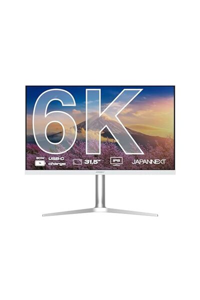 Japannext Monitör 32" IPS 6K (6016x3384) Beyaz | HDR | USB-C şarj (90 W) Yüks...
