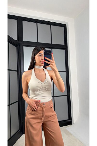 GAUS CO Taş Boyundan Bağlamalı Bluz GAUS-01565