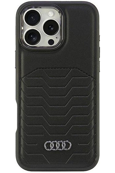 Audi Synthetic Leather Magsafe Iphone 16 Pro Max 6.9" Black Hardcase Au-tpupc...