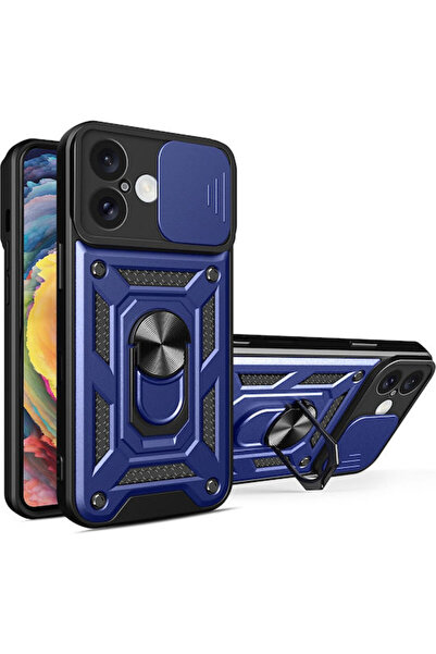 Hurtel Υβριδική Πίσω Θήκη Σκληρυμένο Γυαλί Μπλε (iPhone 16)