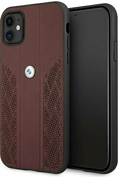 BMW Leather Curve Perforate Back Cover Leather / Plastic Red (iPhone 11) Code...