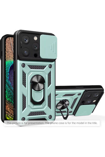 Techsuit Camshield Πίσω Κάλυμμα Πλαστικό / Σιλικόνης Πράσινο (iPhone 15 Pro)