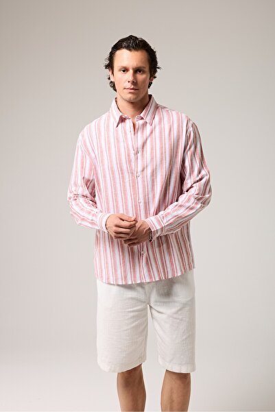 2512 Clothing Linen Regular Fit Striped Shirt
