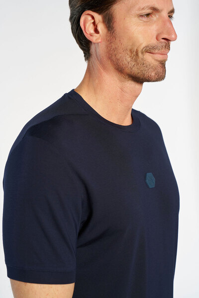bilcee Men's Golden Premium Navy Blue T-Shirt 4914