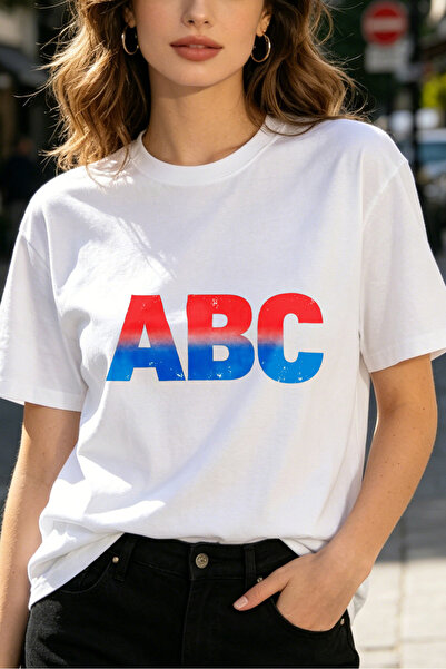 Fleck Womens T Shirts ABC Gradient Print Casual Streetwear Style