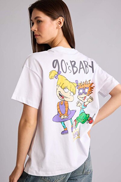 DeFacto Μπλουζάκι Rugrats Oversized με στάμπα και κοντό μανίκι G5045AX26SM