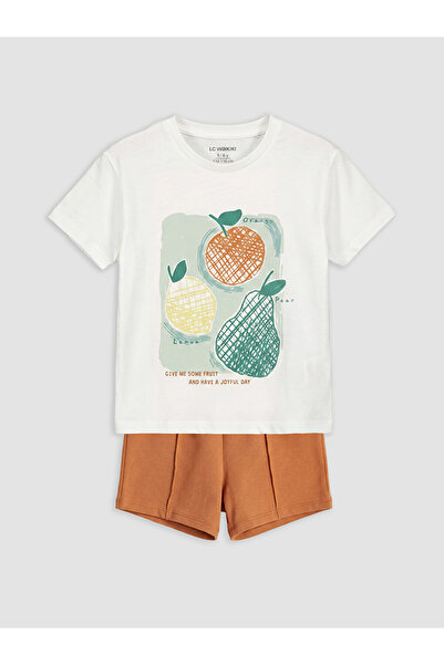 LC Waikiki Esvab • Modern & Distinctive Printed Baby Boy T-Shirt and Shorts Set
