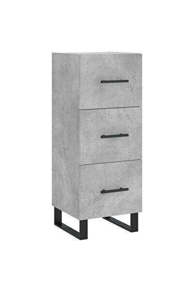vidaxl Servantă, gri beton, 34,5x34x90 cm, lemn compozit