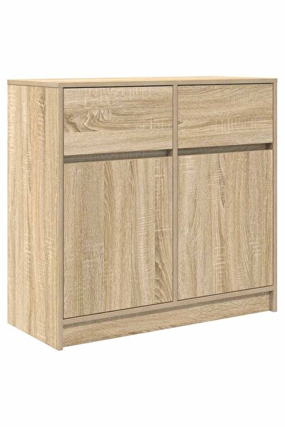 vidaxl Bufetă cu sertar Stejar Sonoma 80x34x76 cm Lemn prelucrat
