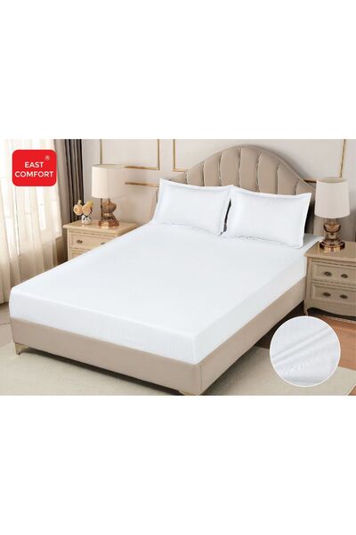 OEM Hotelier Damask Cotton bed cover - with Stretchy - 3 pieces | 16322-CH