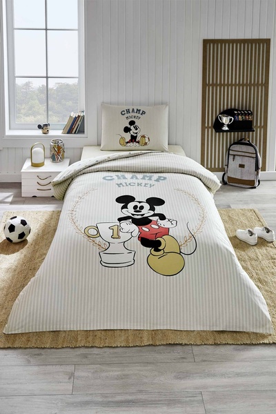 Özdilek Mickey Mouse Championship Single Disney Licensed Elastic Kids' Duvet ...